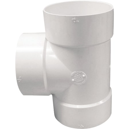Ipex Canplas 4 In. PVC Sewer and Drain Sanitary Bull Nose Tee 414104BC